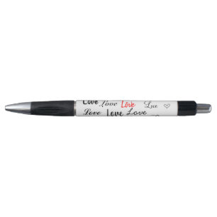 Caneta Amor em preto e branco 