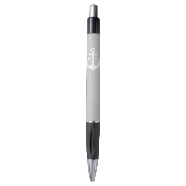 Caneta Âncora cinzenta Monogrammed (Frente Vertical)