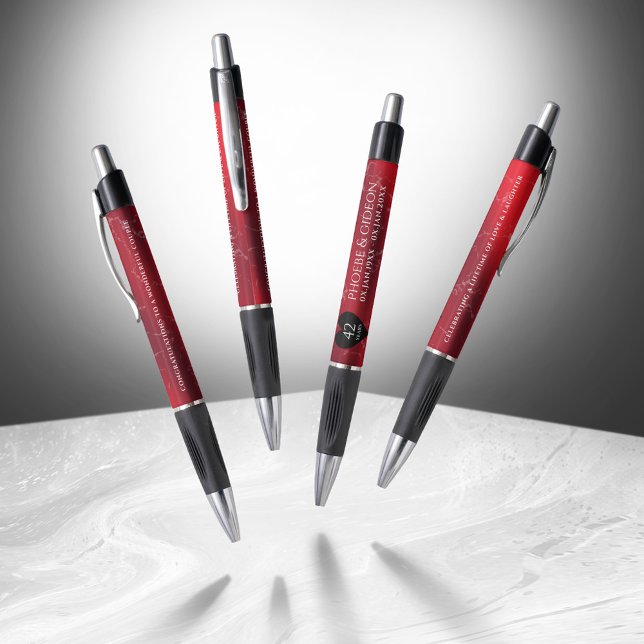 Caneta Aniversário de Casamento do Elegante 42º Jasper (Elegant 42nd Jasper Wedding Anniversary Pen Cover Photo)