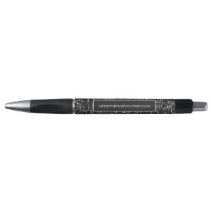 Caneta Ardósia Preta Simplesmente Floral Personalizada