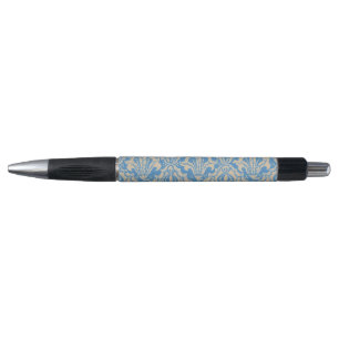 Caneta Arte de Semente e Flor Azul Vintage de Walter Cran