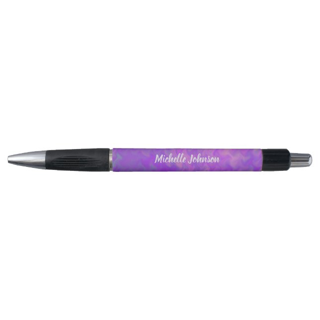 Caneta Arte Violeta Marmorizada Personalizada Brilhante (Frente)