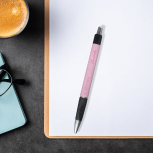 Caneta Assinatura de nome com monograma rosa