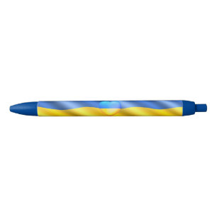 Caneta Azul Apoio ao Coração da Paz da Ucrânia - Bandeira da U