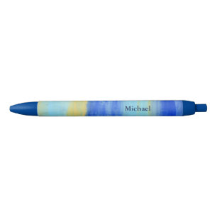Caneta Azul Arte abstrata aqua de praia relaxante personalizad