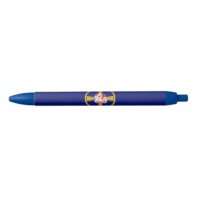 Caneta Azul Bandeira da Cidade de Omaha (Nebraska) (Frente)