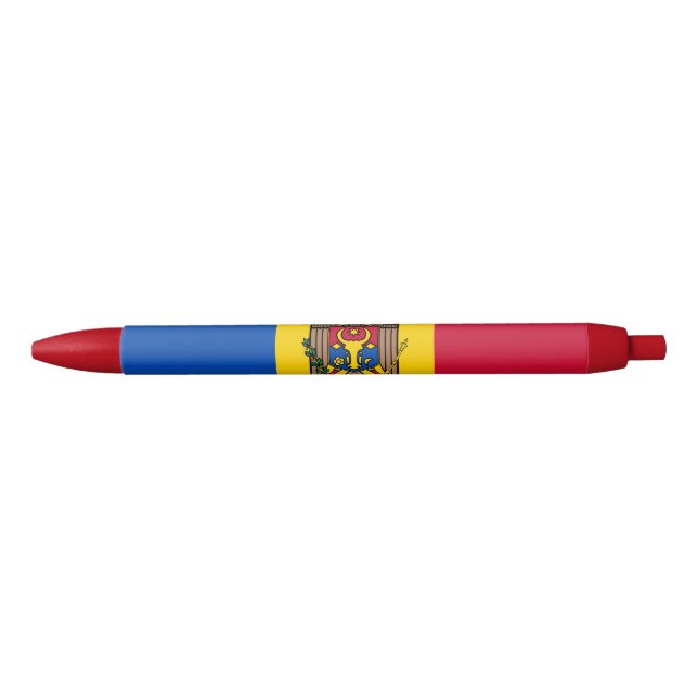 Caneta Azul Bandeira da Moldávia (Frente)