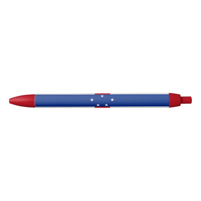 Caneta Azul Bandeira das Antilhas Holandesas (Frente)