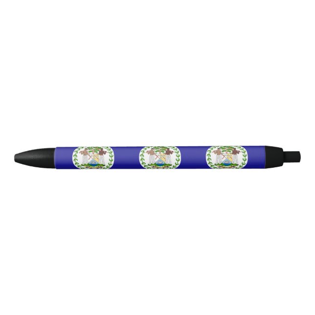 Caneta Azul Bandeira de Belize (Frente)