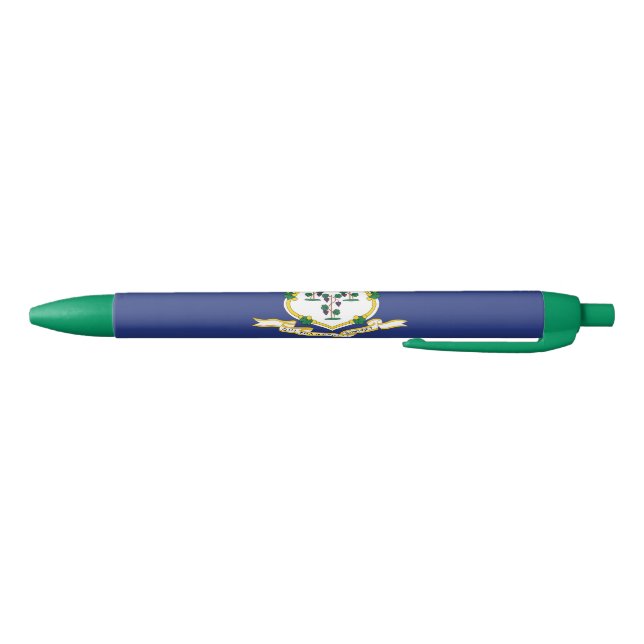 Caneta Azul Bandeira do Estado de Connecticut (Parte Inferior)