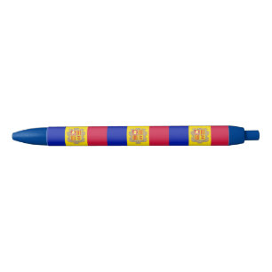 Caneta Azul Bandeira patriótica de Andorra