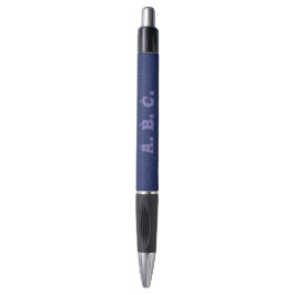 Caneta azul-base com monograma com guincho