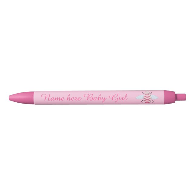 Caneta Azul Bonito Bebê Rosa Personalizada (Frente)
