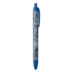Caneta Azul Bue Cinza Black Marble & Beige Veins