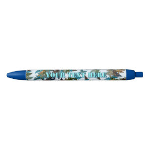 Caneta Azul Camuflagem Ártica Fractal