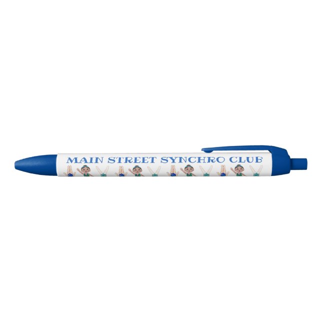 Caneta Azul Clube de Treinamento de Natação de Nado Sincroniza (parte de cima)
