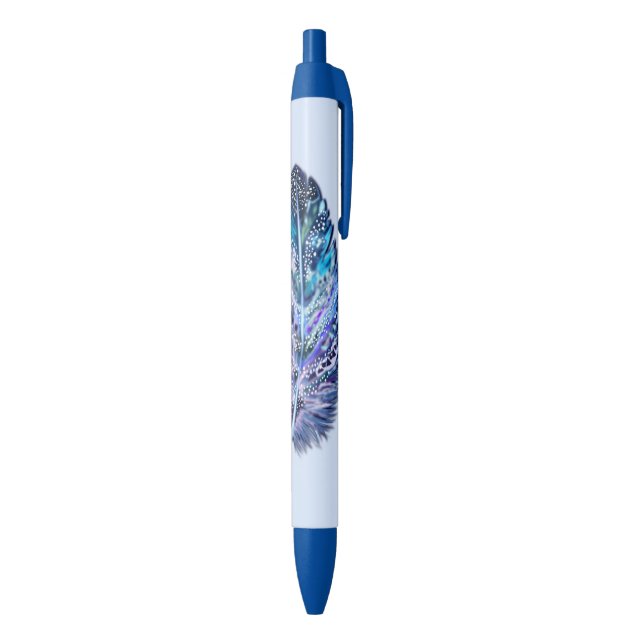Caneta Azul com Pena (parte de inferior (Vertical))