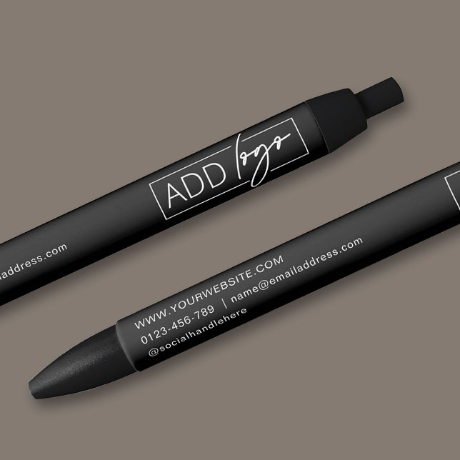 Caneta Azul Company Logo & Contact Details Branded Promotional (Criador carregado)