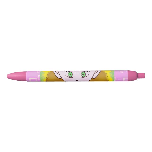 Caneta Azul Cor de rosa da Feliz (Frente)