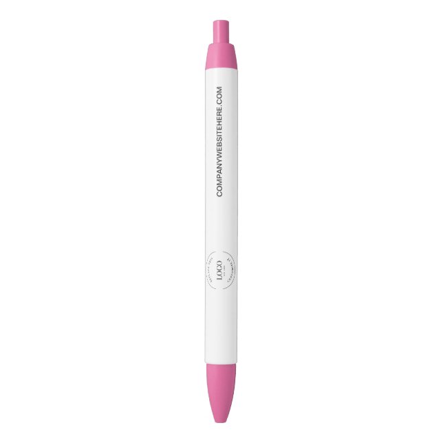 Caneta Azul Customizable logo website simple business Pink (Frente Vertical)