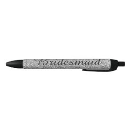 Caneta Azul Dama de honra personalizada com brilho prateado