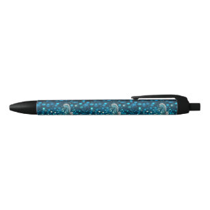Caneta Azul Elegância em Movimento: Cavalo-Marinho Aquático em