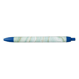 Caneta Azul elegante design de mármore líquido pintado à mão c