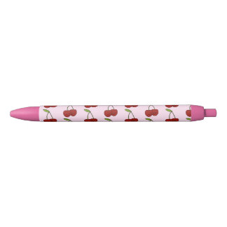 Caneta Azul Escrevendo Kawaii Cherries