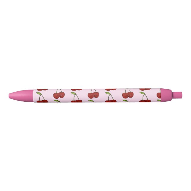 Caneta Azul Escrevendo Kawaii Cherries (Frente)