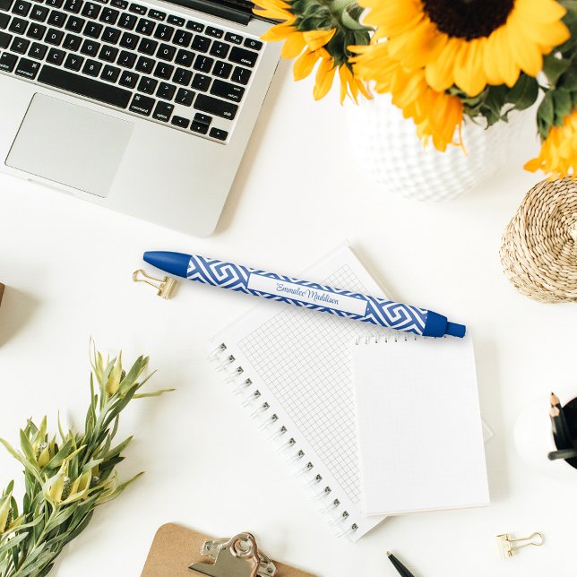Caneta Azul Estilo Aztec e Monograma Branco Aztec (Criador carregado)