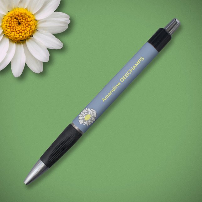 Caneta Azul-flor-margarida botânica (Daisy Flower Blue Pen)