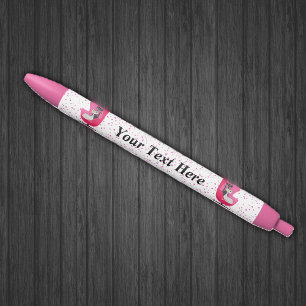 Caneta Azul Gatos sofisticados de meio século em Pontos Rosa d