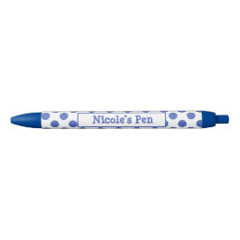 Caneta Azul Grandes Bolinhas Azul Aqua Personalizadas