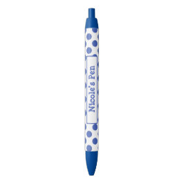 Caneta Azul Grandes Bolinhas Azul Aqua Personalizadas