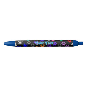 Caneta Azul Impressões de patas de cachorro personalizáveis
