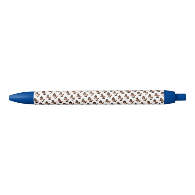 Caneta Azul Jogadores De Basquete Número Um Com Bolas De Basqu (Frente)