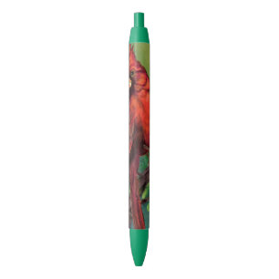 Caneta Azul Linda pintura de pássaro vermelho Norte