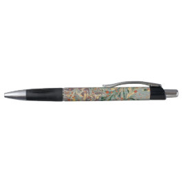 Caneta Azul Melão Verde Marmorizado Vintage