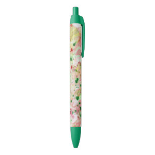 Caneta Azul Modelo Abstrato Moderno Elegante Rosa Amarelo Verd