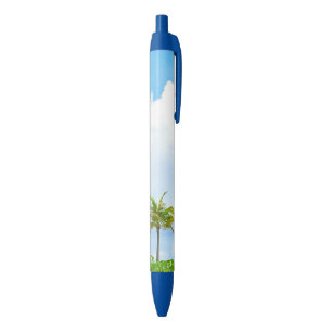 Caneta Azul Modelo de natureza na moda palmeiras céu azul nuve