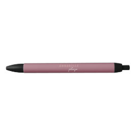 Caneta Azul Moderno Minimal Rosa Pó Script Personalizado