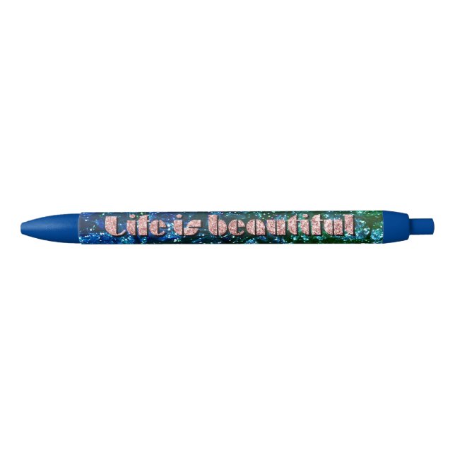 Caneta Azul Motivação e autoconfiança - A vida é bela (Frente)