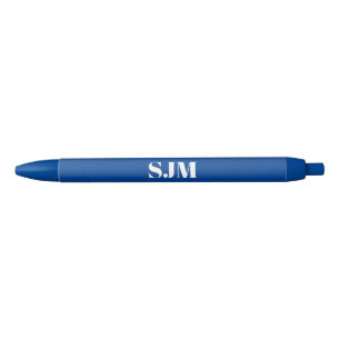 Caneta Azul Nome das iniciais do monograma personalizado azul