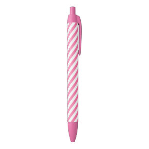 Caneta Azul Padrão de listras de grau rosa e branco