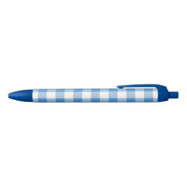 Caneta Azul Padrão de Verificação de Buffalo Branco Claro Azul