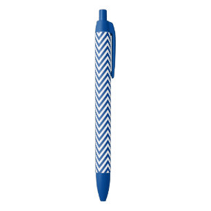 Caneta Azul Padrão design gráfico branco e azul Zigzag