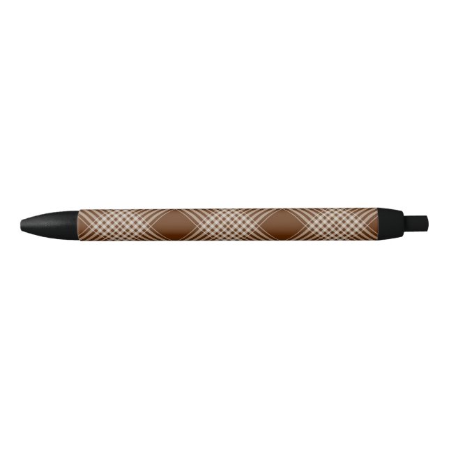 Caneta Azul Pen Office and School Pen Brown & White Plaid (Frente)