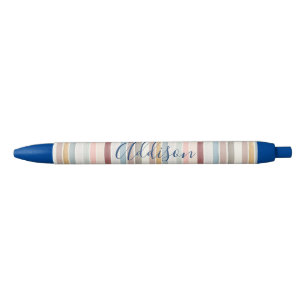 Caneta Azul Pinceladas pastéis personalizadas 
