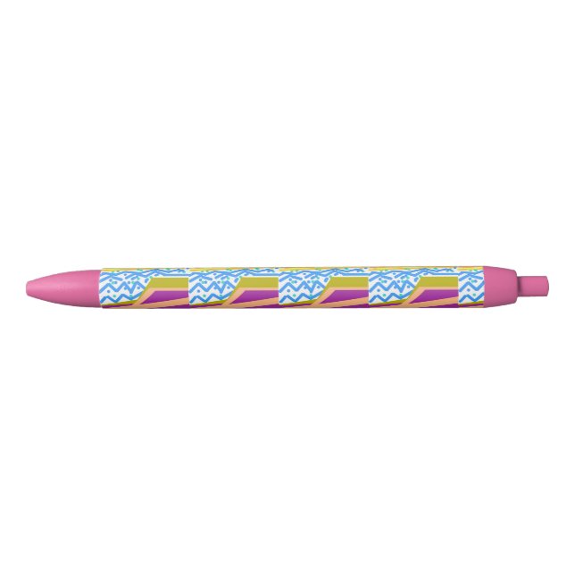 Caneta Azul Pink Sunset Yacht Waves Pen (Frente)
