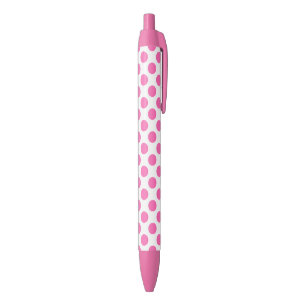 Caneta Azul Pontos Pintados Rosa Quente